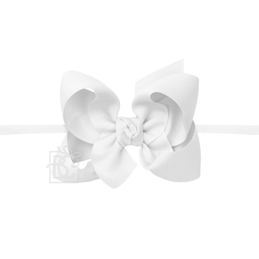 White Large Bow with Headband