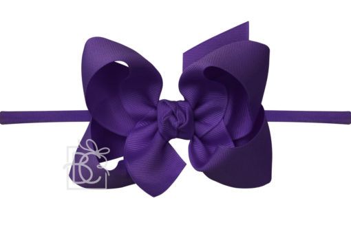 Purple Large Bow with Headband