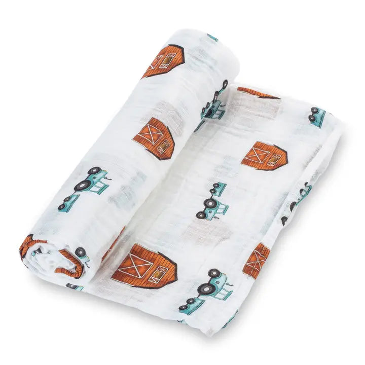 Tractor Swaddle Blanket